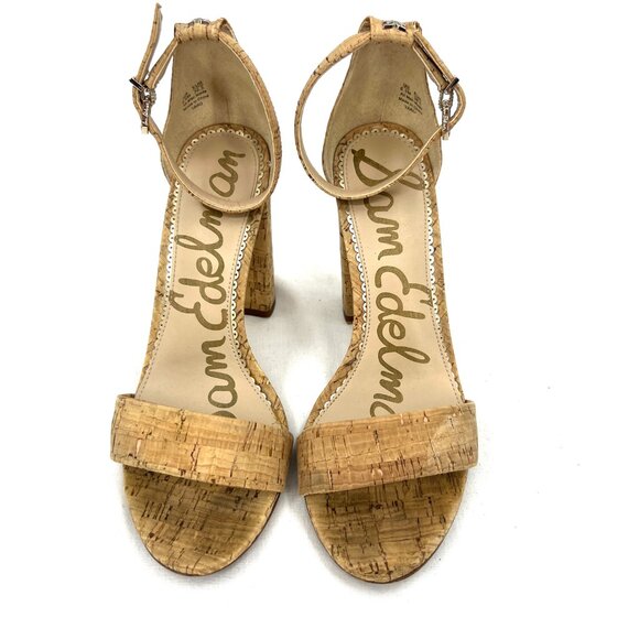 Sam Edelman Yaro Cork Block Heels Women's 6.5 - Picture 5 of 8